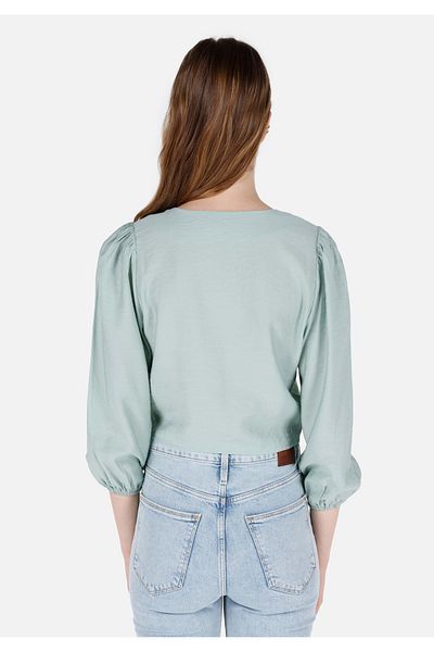 Colin's Regular Fit V-Neck Plain Women's Green Long Sleeve Shirt