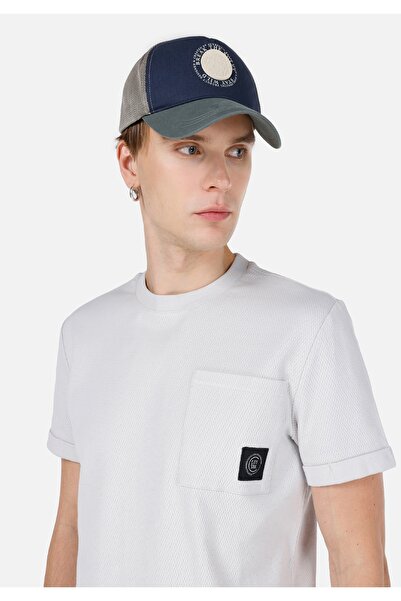 Colin's Сірий чоловічий футболка з коротким рукавом - велосипедний комір, з кишенями та принтом Cl1067723