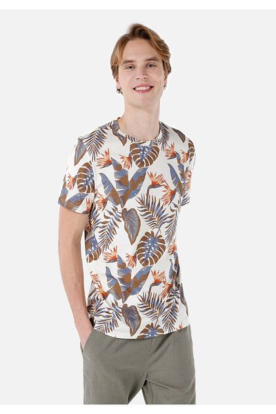 Colin's Beige Men's Short Sleeve T-Shirt - Crew Neck, Regular Fit Cl 1067731
