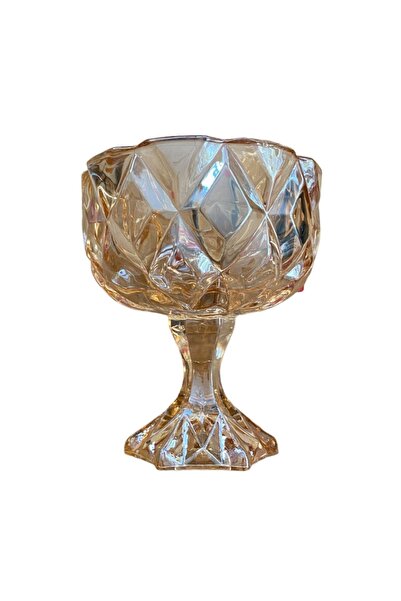 Kitchen Design Lab Zarif Rose Gold Ayaklı Cam Şekerlik, Lokumluk,Çikolatalık,...