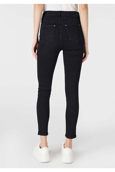 Colin's Skinny Fit Mid Waist Narrow Leg Women's Black Jean Trousers with Pockets
