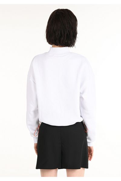 Colin's White Regular Fit Crop Women's Sweatshirt - Printed