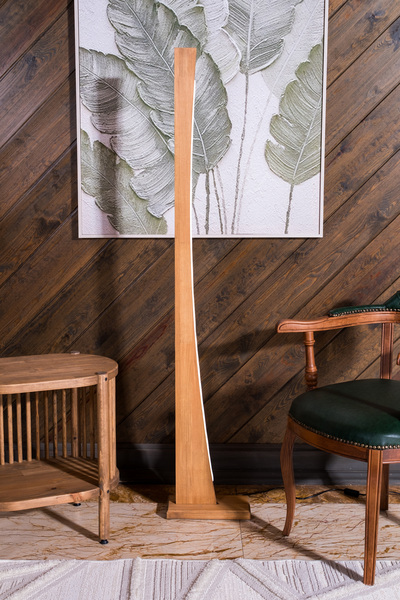 woodbaba Defne İskandinav Minimal Aydınlatma Ünitesi 150 cm | Açık Ceviz Masif Ahşap Lambader