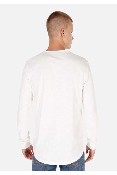 Colin's Regular Fit Round Neck Plain Men's White Long Sleeve T-Shirt