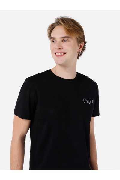 Colin's Нормальний крій, велосипедна горловина, чорний чоловічий футболка з короткими рукавами Cl1068141