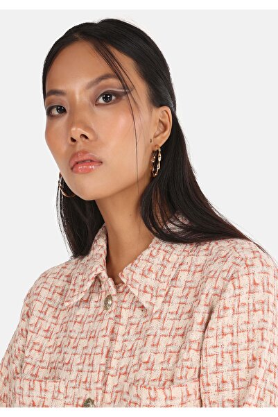 Colin's Regular Fit Shirt Neck Düz Kadın Kahverengi Uzun Kol Gömlek