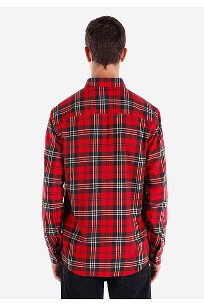 Colin's Regular Fit Shirt Neck Plaid Men's Red Long Sleeve Shirt