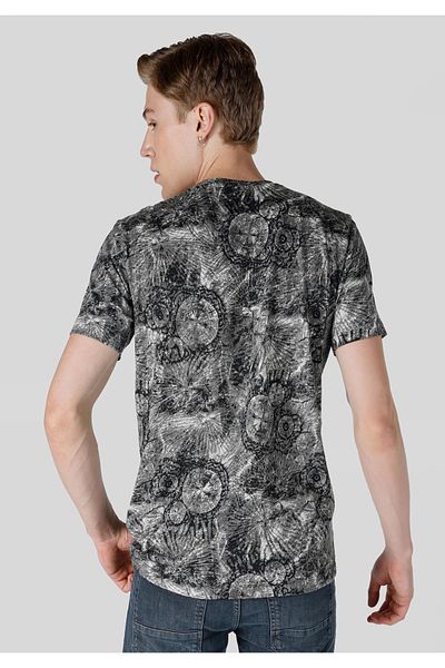 Colin's Gray Crew Neck Printed Men's Short Sleeve T-Shirt - Regular Fit