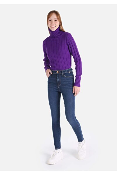 Colin's Skinny Fit Yüksek Bel Dar Paça Kadın Koyu İndigo Jean Pantolon