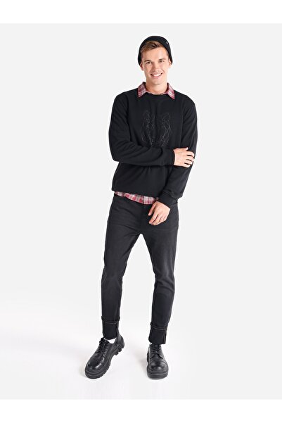 Colin's Мъжки черен суичър Regular Fit