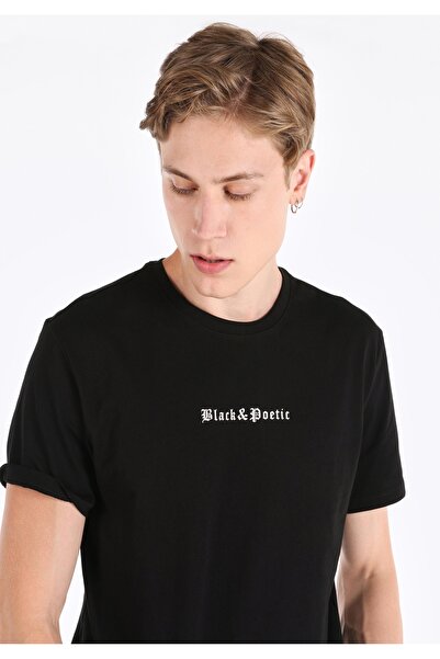 Colin's Black Regular Fit Crew Neck Men's Short Sleeve T-Shirt - Printed