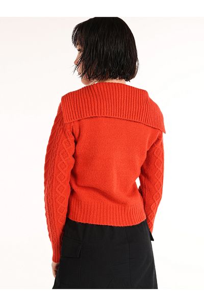 Colin's Slim Fit Sal Collar Plain Women's Burgundy Sweater