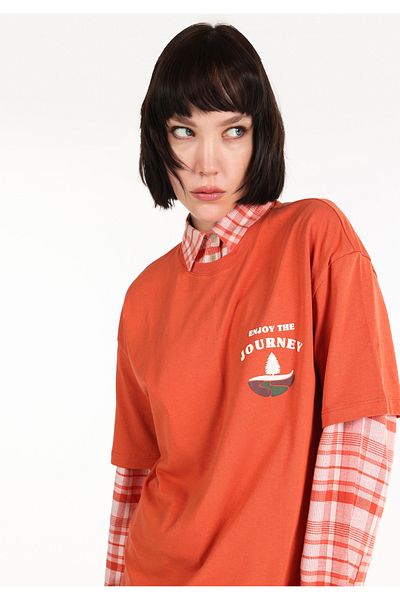 Colin's Regular Fit Round Neck Women's Orange Short Sleeve T-Shirt