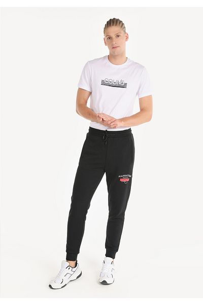 Colin's Regular Fit Mid Waist Straight Men's Black Sweatpants