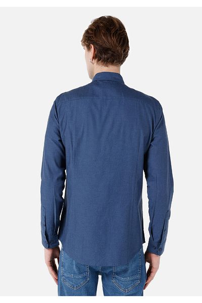 Colin's Men's Navy Blue Slim Fit Shirt - Long Sleeve, Cl 1048576