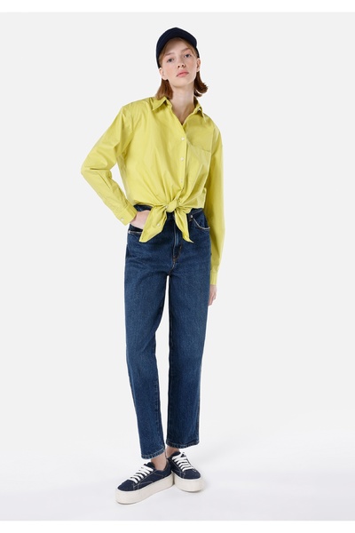 Colin's Regular Fit Shirt Neck Kadın Yeşil Uzun Kol Gömlek