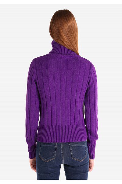 Colin's Slim Fit Turtle Neck Plain Women's Purple Sweater