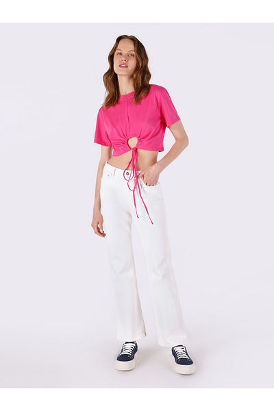 Colin's Regular Fit Mid Waist Bootcut Women's White Jean Trousers