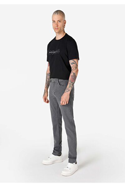 Colin's Straight Fit Mid Waist Straight Leg Men's Gray Trousers