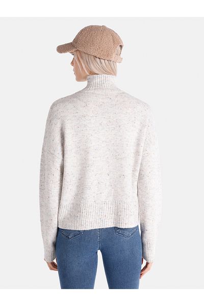Colin's Regular Fit Half Turtleneck Plain Women's Ecru Sweater