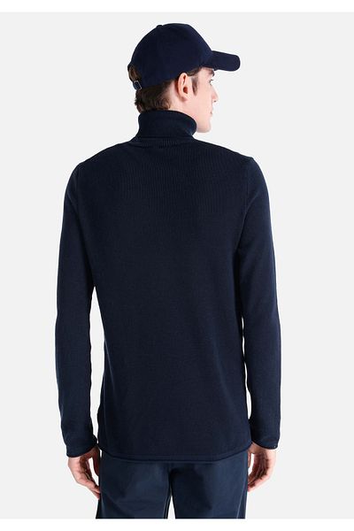 Colin's Regular Fit Turtle Neck Jacquard Men's Navy Blue Sweater