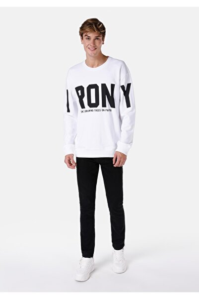 Colin's Comfort Fit Чоловічий принтований білий світшот