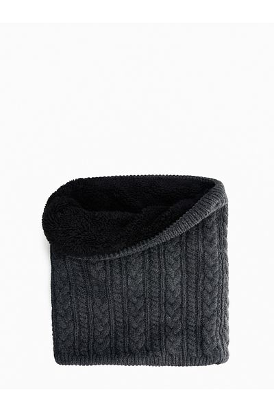 Colin's Men's Anthracite Knitted Patterned Scarf