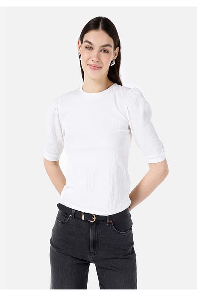 Colin's Regular Fit Round Neck Women's White Short Sleeve T-Shirt