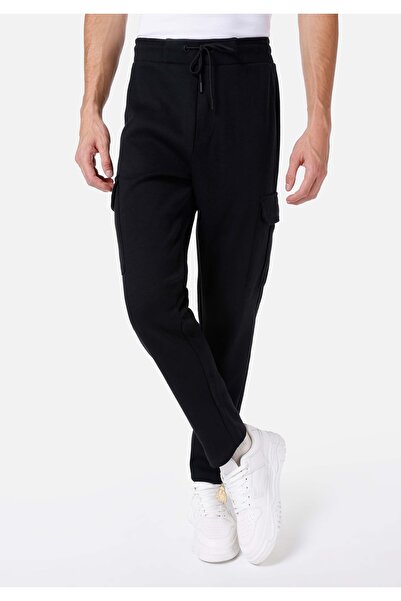 Colin's Regular Fit Orta Bel Düz Erkek Siyah Eşofman Altı