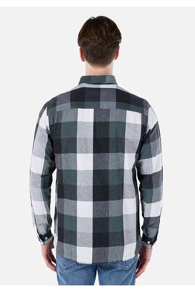 Colin's Regular Fit Shirt Neck Checked Men's Green Long Sleeve Shirt