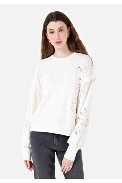 Colin's Regular Fit Kadın Beyaz Sweatshirt