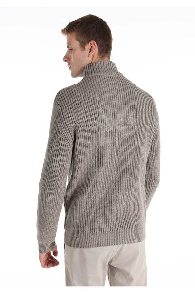 Colin's Slim Fit Turtle Neck Jacquard Men's Gray Sweater