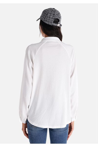 Colin's Regular Fit Shirt Neck Plain Women's White Long Sleeve T-Shirt