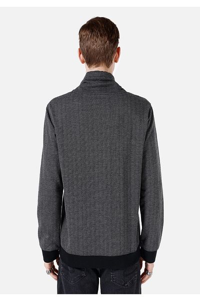 Colin's Regular Fit Turtle Neck Plain Men's Black Long Sleeve T-Shirt