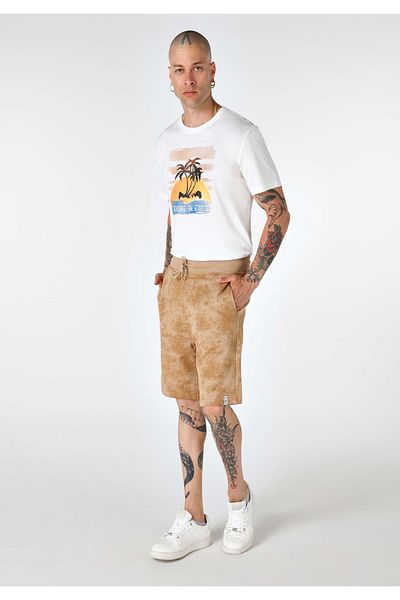 Colin's Regular Fit Mid Waist Printed Men's Brown Shorts