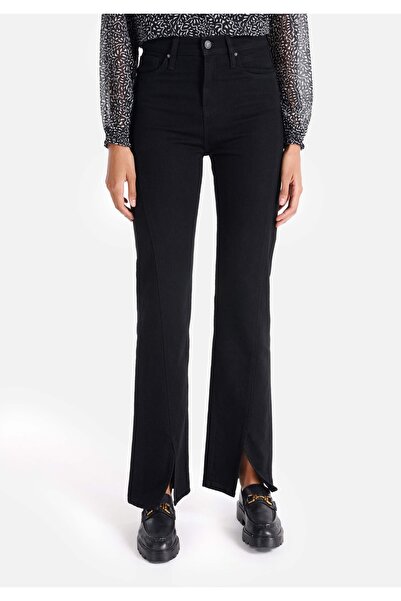 Colin's Regular Fit Yüksek Bel Yırtmaçlı Paça Kadın İndigo Jean Pantolon