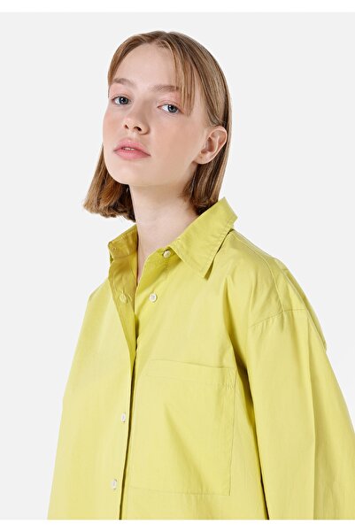 Colin's Regular Fit Shirt Neck Kadın Yeşil Uzun Kol Gömlek