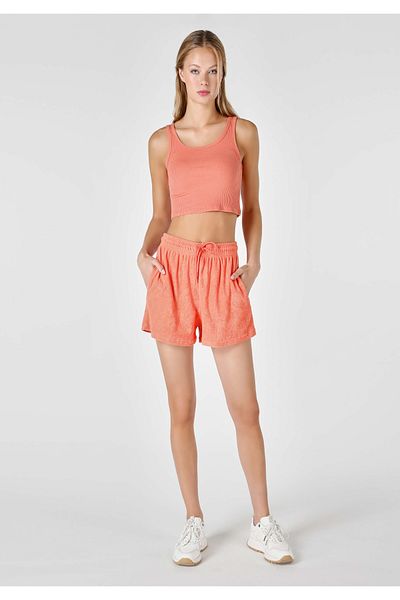 Colin's Slim Fit Mid Waist Women's Orange Shorts