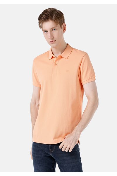 Colin's Classic Fit Polo Neck Plain Men's Orange Short Sleeve T-Shirt