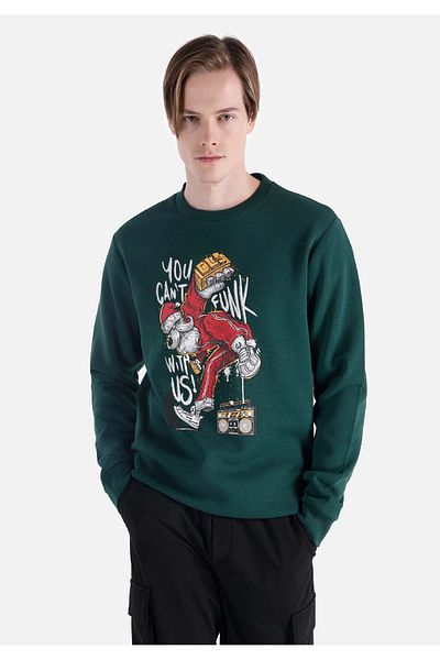 Colin's Regular Fit Men's Green Sweatshirt