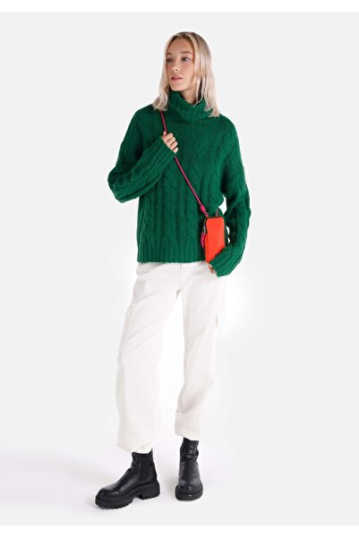 Colin's Regular Fit Turtle Neck Düz Kadın Yeşil Kazak