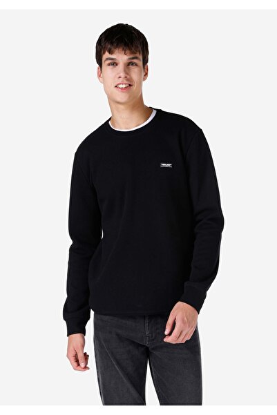 Colin's Чорна чоловіча футболка з круглим вирізом