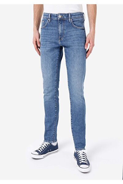 Colin's Slim Fit Düşük Bel Dar Paça Fermuarlı Erkek Mid İndigo Denim Jean Pantolon
