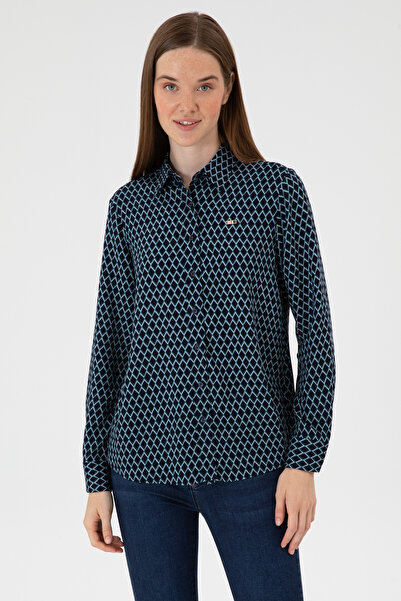 U.S. Polo Assn. Kadın Lacivert Uzun Kollu Gömlek 50297114-VR033