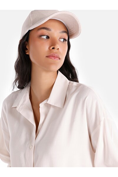 Colin's Regular Fit Basic Ekru Kadın Uzun Kol Gömlek