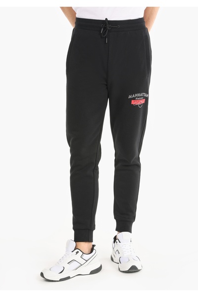 Colin's Ανδρικό μαύρο φούτερ με κανονική εφαρμογή στη μέση