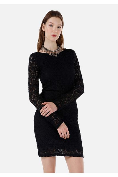Colin's Slim Fit Women's Black Long Sleeve Dress