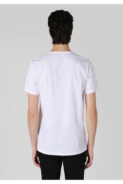 Colin's Regular Fit Round Neck Printed Men's White Short Sleeve T-Shirt