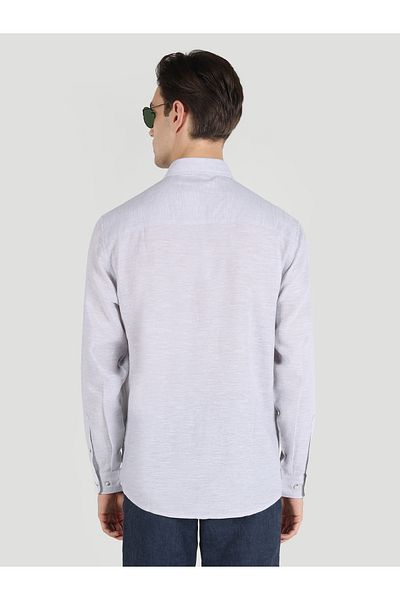 Colin's Comfort Fit Shirt Neck Plain Men's Gray Button Long Sleeve Shirt