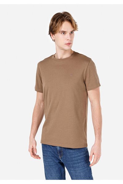 Colin's Crew Neck Brown Men's Short Sleeve T-Shirt - Regular Fit